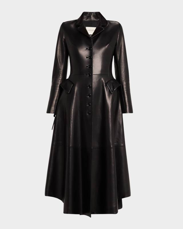 Rossetto Laced Leather Long Coat